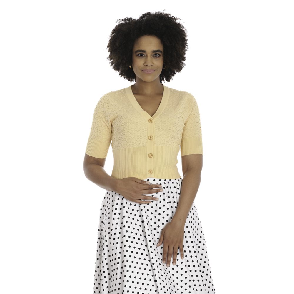 Banned - Love Heart Cardigan - Yellow